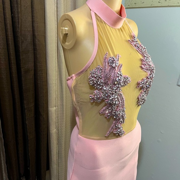 Sexy Mini Birthday Cocktail Dress Women Pink Mini Dress - Picture 8 of 13